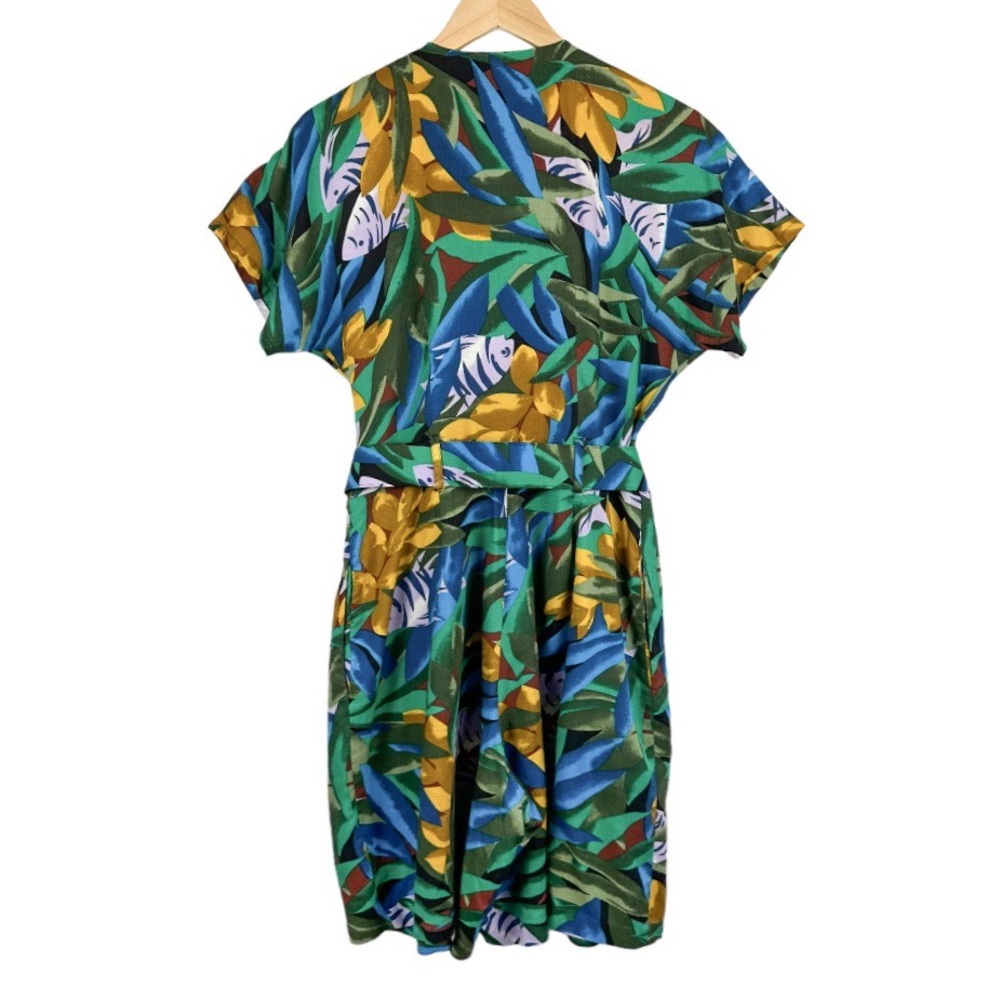 Vintage Milanzo Fish Print Belted Romper Size 9/10 - Picture 7 of 12